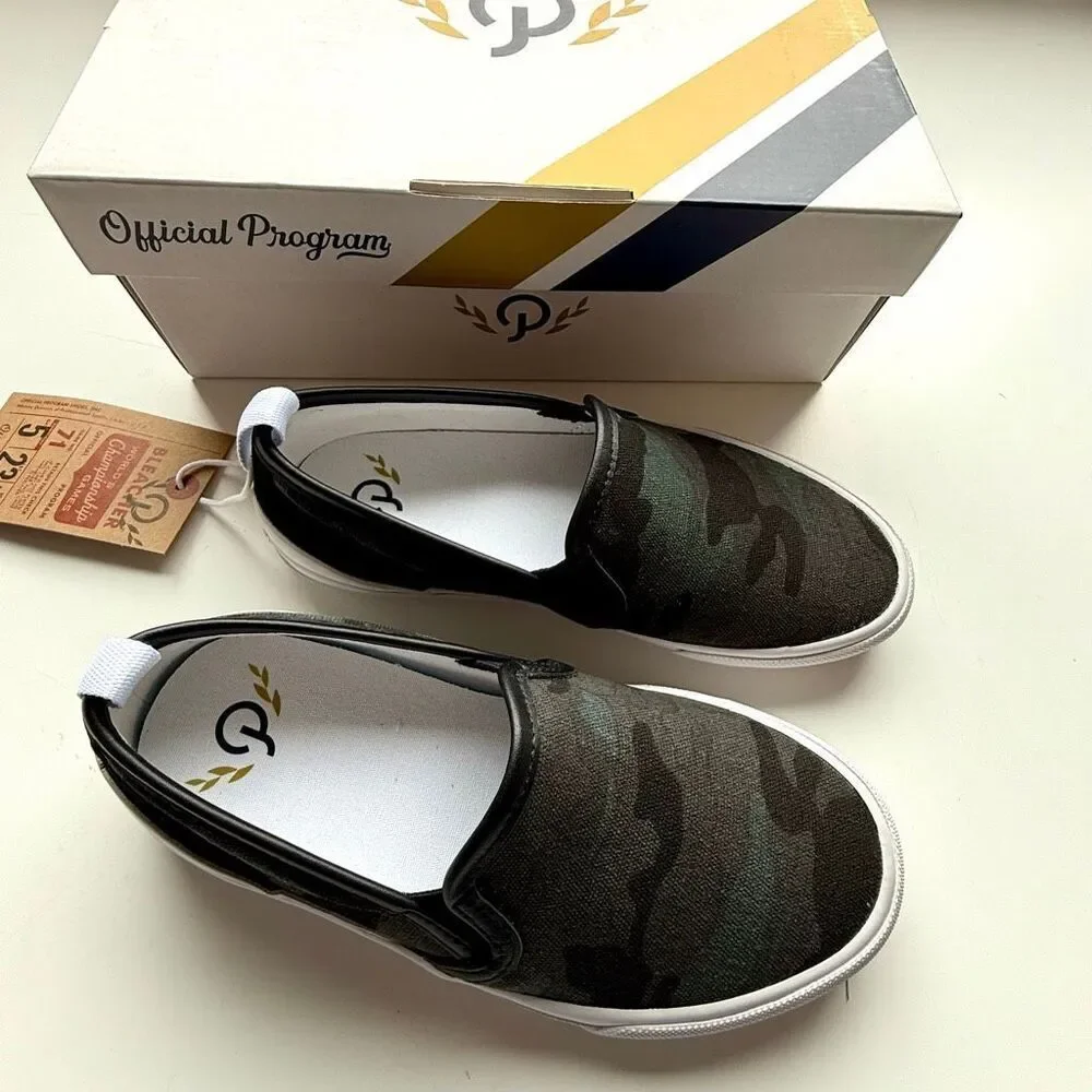 NWT Official Program big boy’s canvas slip on sneakers in camo/black/white Size - Picture 5 of 10